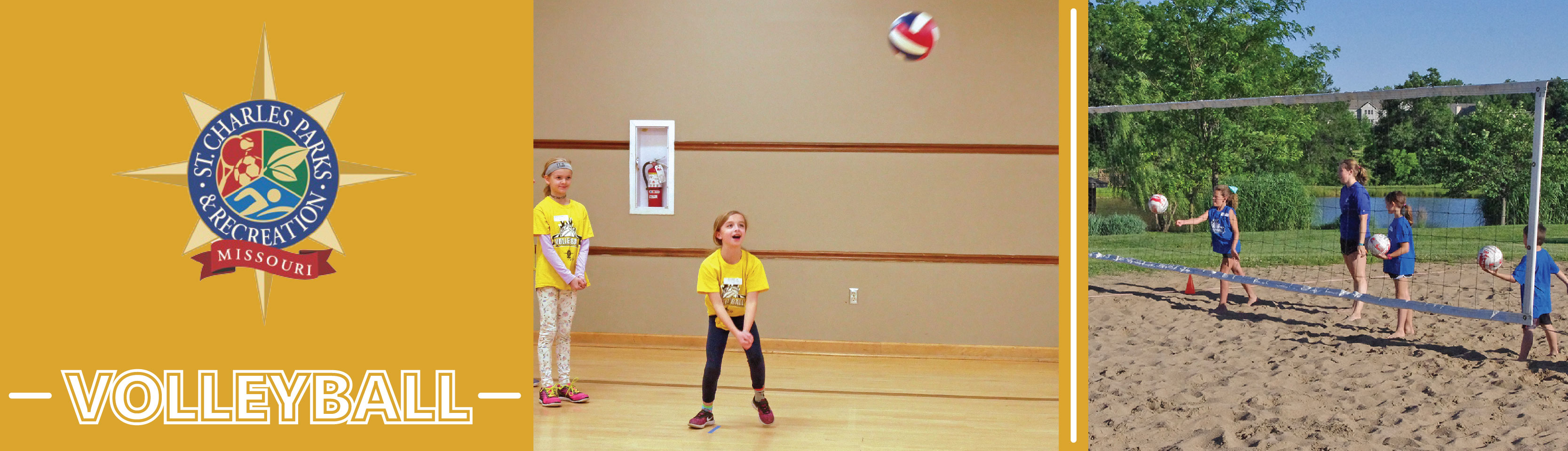 Image of kids playing volleyball